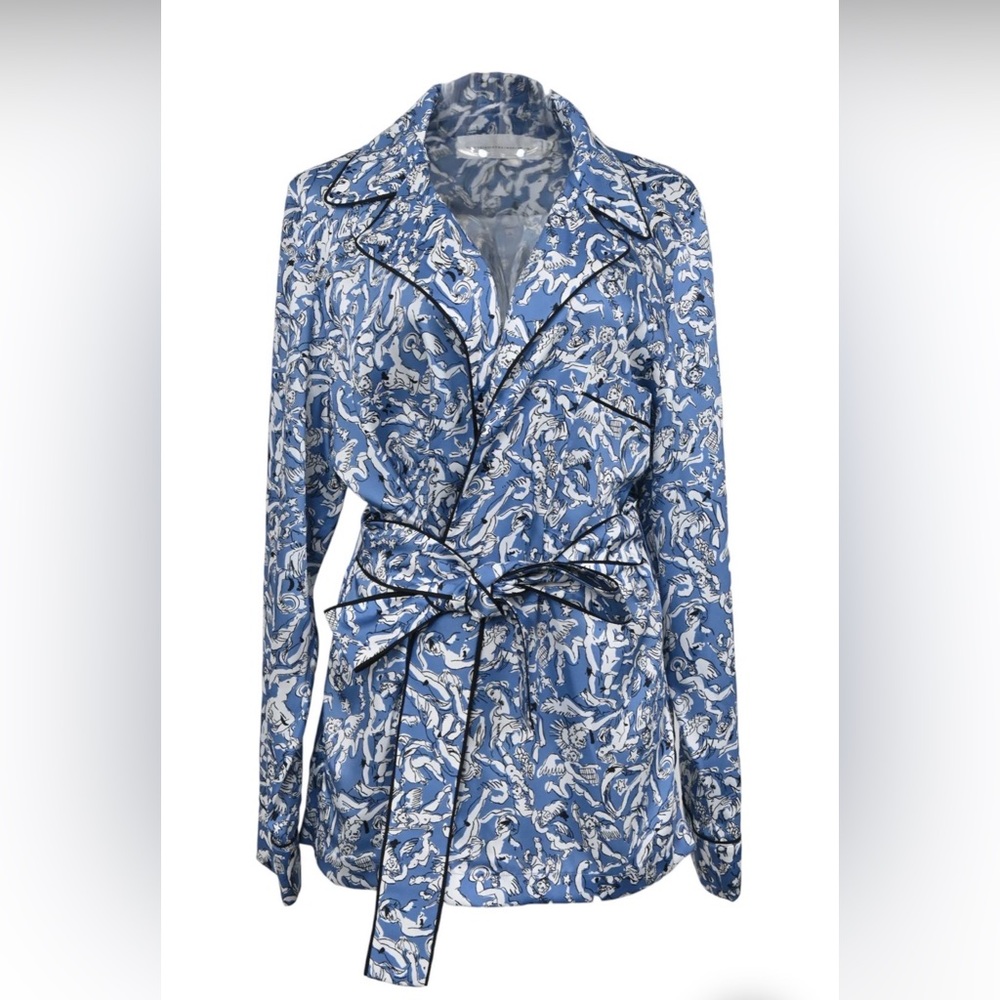 Victoria Beckham Blue and White Cupid/Chub Blouse